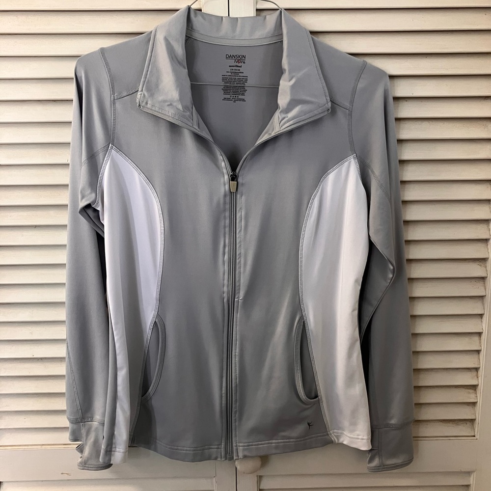 Danskin Women's Jogging Jacket in Gray and White